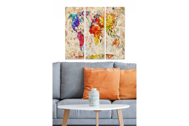 Canvastavla Map 3-pack Flerfärgad - 20x50 cm - Inredning - Tavlor & posters - Canvastavla
