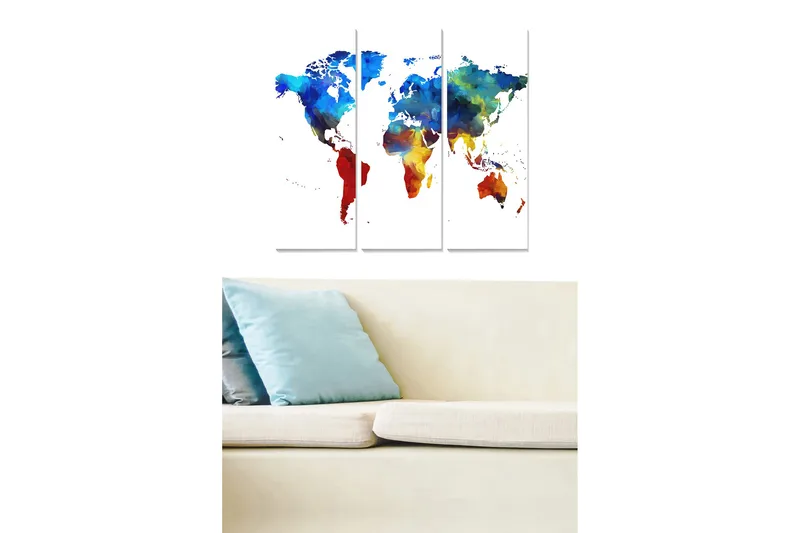 Canvastavla Map 3-pack Flerfärgad, 20x50 cm