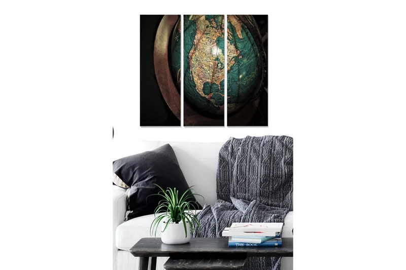Canvastavla Map 3-pack Flerfärgad, 20x50 cm