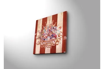 Canvastavla med LED-belysning 28x28 cm - Fantasifull komposition med lekfulla karaktärer och mekaniska detaljer - Röd / Beige / Blå - Inredning - Tavlor & posters - Canvastavla