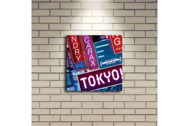 Canvastavla med LED-belysning 28x28 cm - Neonljus med texten TOKYO! - Rosa / Blå / Röd - Inredning - Tavlor & posters - Canvastavla