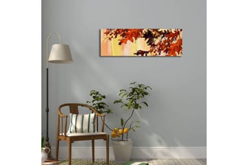 Canvastavla med LED-belysning 30x90 cm - Höstlöv i varma nyanser av röd och orange - Röd / Orange / Gul - Inredning - Tavlor & posters - Canvastavla