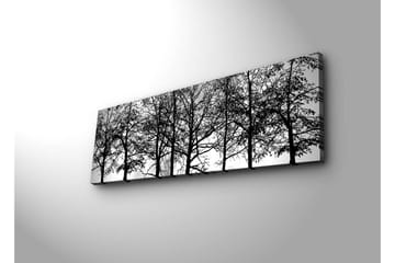 Canvastavla med LED-belysning 30x90 cm - Silhuett av träd i svartvitt - Svart / Vitt - Inredning - Tavlor & posters - Canvastavla