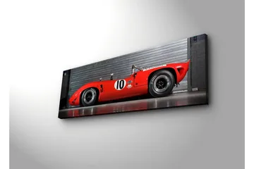 Canvastavla med LED-belysning 30x90 cm - Sportbil i röd färg med nummer 10 på sidan - Röd / Svart - Inredning - Tavlor & posters - Canvastavla