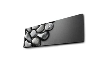 Canvastavla med LED-belysning 30x90 cm - Svartvita stenar i en harmonisk komposition - Svart / Grå - Inredning - Tavlor & posters - Canvastavla