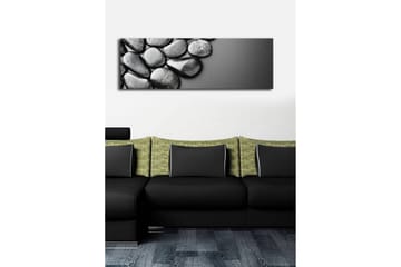 Canvastavla med LED-belysning 30x90 cm - Svartvita stenar i en harmonisk komposition - Svart / Grå - Inredning - Tavlor & posters - Canvastavla