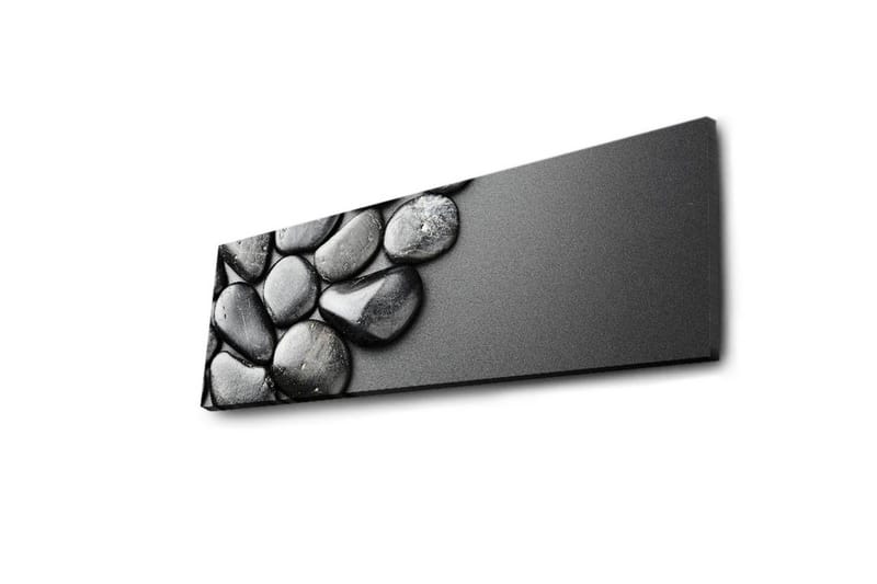 Canvastavla med LED-belysning 30x90 cm - Svartvita stenar i en harmonisk komposition - Svart / Grå - Inredning - Tavlor & posters - Canvastavla