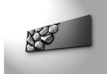 Canvastavla med LED-belysning 30x90 cm - Svartvita stenar i en harmonisk komposition - Svart / Grå - Inredning - Tavlor & posters - Canvastavla
