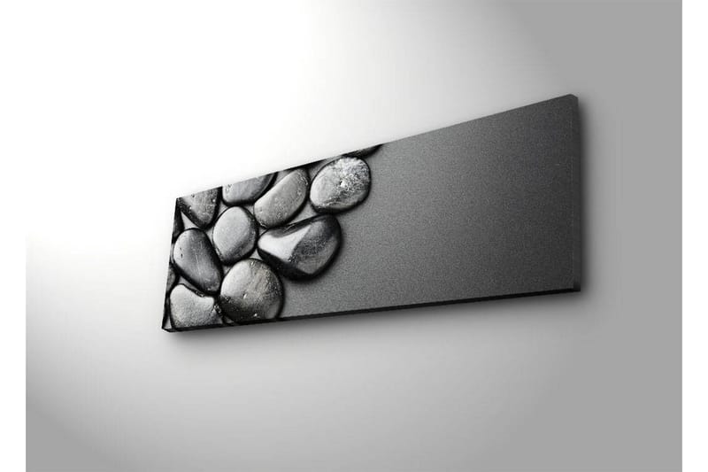 Canvastavla med LED-belysning 30x90 cm - Svartvita stenar i en harmonisk komposition - Svart / Grå - Inredning - Tavlor & posters - Canvastavla