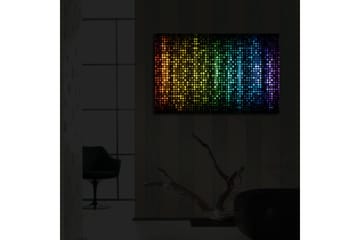 Canvastavla med LED-belysning 45x70 cm - Färgglad abstrakt komposition med prickar i olika nyanser - Svart / Blå / Grön - Inredning - Tavlor & posters - Canvastavla