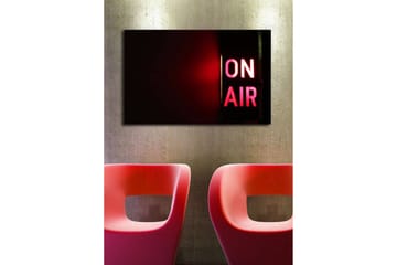 Canvastavla med LED-belysning 45x70 cm - Ljus skylt med texten ON AIR - Röd / Svart - Inredning - Tavlor & posters - Canvastavla