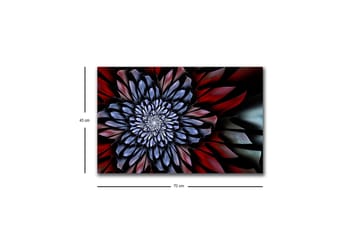 Canvastavla med LED-belysning - Abstrakt blomma med djupa färger - Mörkblå / Röd / Svart - Inredning - Tavlor & posters - Canvastavla