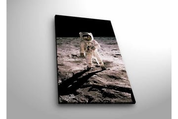 Canvastavla med LED-belysning - Astronaut på månens yta - Svart / Grå / Vit - Inredning - Tavlor & posters - Canvastavla