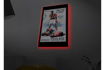 Canvastavla med LED-belysning - Boxningsmatch mellan två kända boxare - Röd / Svart / Vit - Inredning - Tavlor & posters - Canvastavla