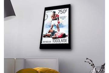 Canvastavla med LED-belysning - Boxningsmatch mellan två kända boxare - Röd / Svart / Vit - Inredning - Tavlor & posters - Canvastavla