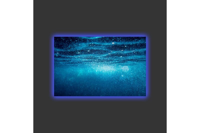 Canvastavla med LED-belysning - Djupblå havslandskap med ljusreflexer - Mörkblå / Turkos - Inredning - Tavlor & posters - Canvastavla