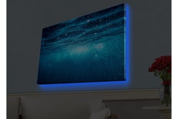 Canvastavla med LED-belysning - Djupblå havslandskap med ljusreflexer - Mörkblå / Turkos - Inredning - Tavlor & posters - Canvastavla