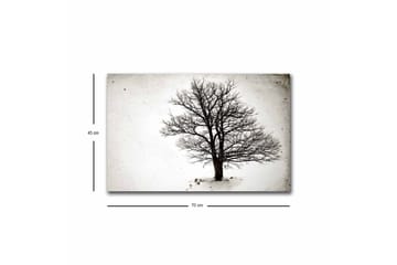 Canvastavla med LED-belysning - Ensam, bar trädkrona mot en vit bakgrund - Svart / Vit - Inredning - Tavlor & posters - Canvastavla