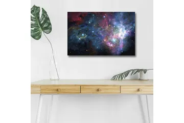 Canvastavla med LED-belysning - Färgrik galax med stjärnor och nebulosor - Blå / Lila / Röd - Inredning - Tavlor & posters - Canvastavla