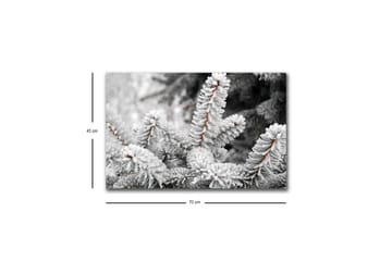 Canvastavla med LED-belysning - Frostiga granar i vinterlandskap - Vit / Grå / Brun - Inredning - Tavlor & posters - Canvastavla