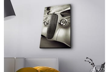 Canvastavla med LED-belysning - Klassisk bil med elegant design - Vit / Svart / Grå - Inredning - Tavlor & posters - Canvastavla
