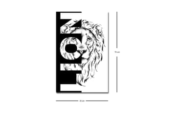 Canvastavla med LED-belysning - Lejonhuvud med grafiska element - Svart / Vitt - Inredning - Tavlor & posters - Canvastavla