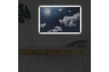 Canvastavla med LED-belysning - Ståtlig rosa träd i en färgglad äng - Inredning - Tavlor & posters - Canvastavla
