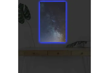 Canvastavla med LED-belysning - Stjärnfull natthimmel med galaxer och stjärnor - Mörkblå / Svart / Ljusblå - Inredning - Tavlor & posters - Canvastavla