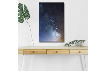 Canvastavla med LED-belysning - Stjärnfull natthimmel med galaxer och stjärnor - Mörkblå / Svart / Ljusblå - Inredning - Tavlor & posters - Canvastavla