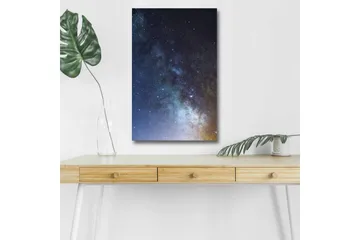 Canvastavla med LED-belysning - Stjärnfull natthimmel med galaxer och stjärnor - Mörkblå / Svart / Ljusblå - Inredning - Tavlor & posters - Canvastavla