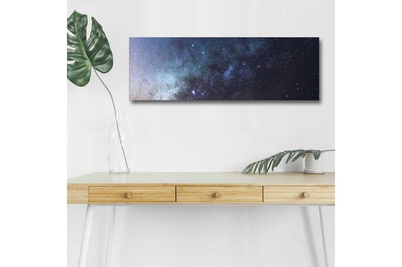 Canvastavla med LED-belysning - Stjärnhimmel med galaxer och stjärnor - Mörkblå / Svart / Ljusblå - Inredning - Tavlor & posters - Canvastavla