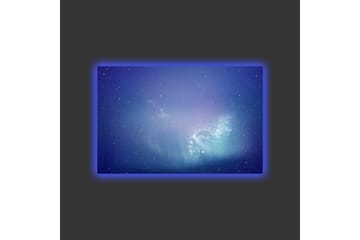 Canvastavla med LED-belysning - Stjärnspäckad galax i djupblått och lila - Djupblå / Lila / Turkos - Inredning - Tavlor & posters - Canvastavla