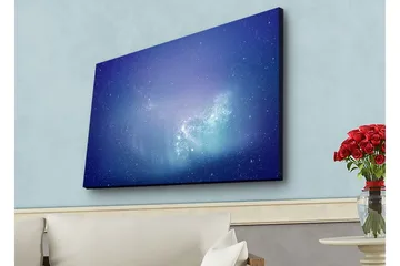 Canvastavla med LED-belysning - Stjärnspäckad galax i djupblått och lila - Djupblå / Lila / Turkos - Inredning - Tavlor & posters - Canvastavla