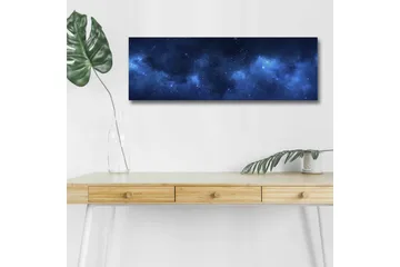 Canvastavla med LED-belysning - Stjärnspäckad natthimmel med mjuka molnformationer - Mörkblå / Ljusblå / Svart - Inredning - Tavlor & posters - Canvastavla