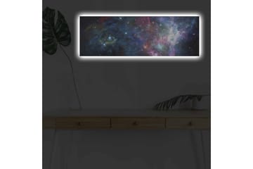 Canvastavla med LED-belysning - Storslagen galax med stjärnor och nebulosor - Blå / Lila / Rosa - Inredning - Tavlor & posters - Canvastavla