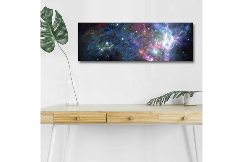 Canvastavla med LED-belysning - Storslagen galax med stjärnor och nebulosor - Blå / Lila / Rosa - Inredning - Tavlor & posters - Canvastavla