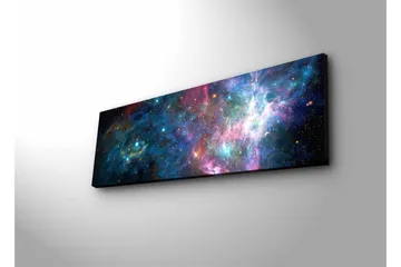 Canvastavla med LED-belysning - Storslagen galax med stjärnor och nebulosor - Blå / Lila / Rosa - Inredning - Tavlor & posters - Canvastavla