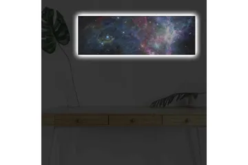Canvastavla med LED-belysning - Storslagen galax med stjärnor och nebulosor - Blå / Lila / Rosa - Inredning - Tavlor & posters - Canvastavla
