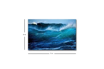 Canvastavla med LED-belysning - Storslagen havsvåg i rörelse - Turkos / Mörkblå / Vit - Inredning - Tavlor & posters - Canvastavla