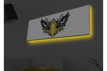Canvastavla med LED-belysning - Vildsint örn med intensiva ögon - Svart / Gult / Vitt - Inredning - Tavlor & posters - Canvastavla