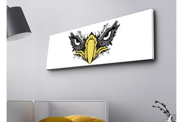 Canvastavla med LED-belysning - Vildsint örn med intensiva ögon - Svart / Gult / Vitt - Inredning - Tavlor & posters - Canvastavla