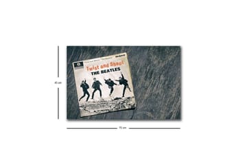 Canvastavla med LED-belysning - Vintage skivomslag med The Beatles i aktion - Svart / Grå / Beige - Inredning - Tavlor & posters - Canvastavla