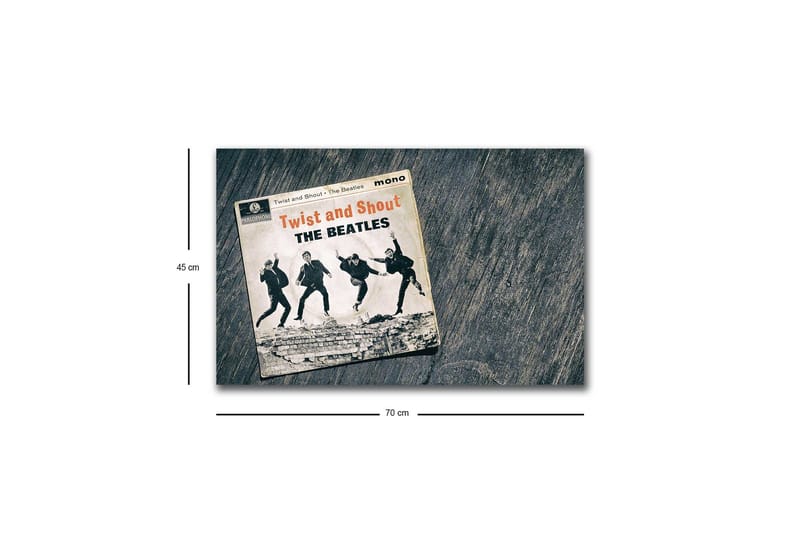 Canvastavla med LED-belysning - Vintage skivomslag med The Beatles i aktion - Svart / Grå / Beige - Inredning - Tavlor & posters - Canvastavla