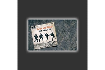 Canvastavla med LED-belysning - Vintage skivomslag med The Beatles i aktion - Svart / Grå / Beige - Inredning - Tavlor & posters - Canvastavla