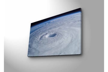 Canvastavla med LED-belysning - Virvlande moln i en tropisk cyklon - Vit / Blå / Grå - Inredning - Tavlor & posters - Canvastavla