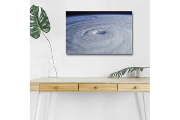 Canvastavla med LED-belysning - Virvlande moln i en tropisk cyklon - Vit / Blå / Grå - Inredning - Tavlor & posters - Canvastavla