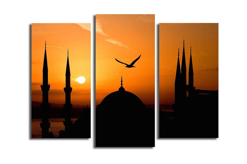 Canvastavla Music 3-pack Flerfärgad, 20x39 cm