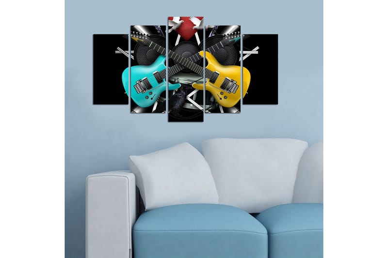 Canvastavla Music 5-pack Flerfärgad - 20x60 cm - Inredning - Tavlor & posters - Canvastavla