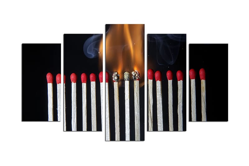 Canvastavla Music 5-pack Flerfärgad, 20x60 cm