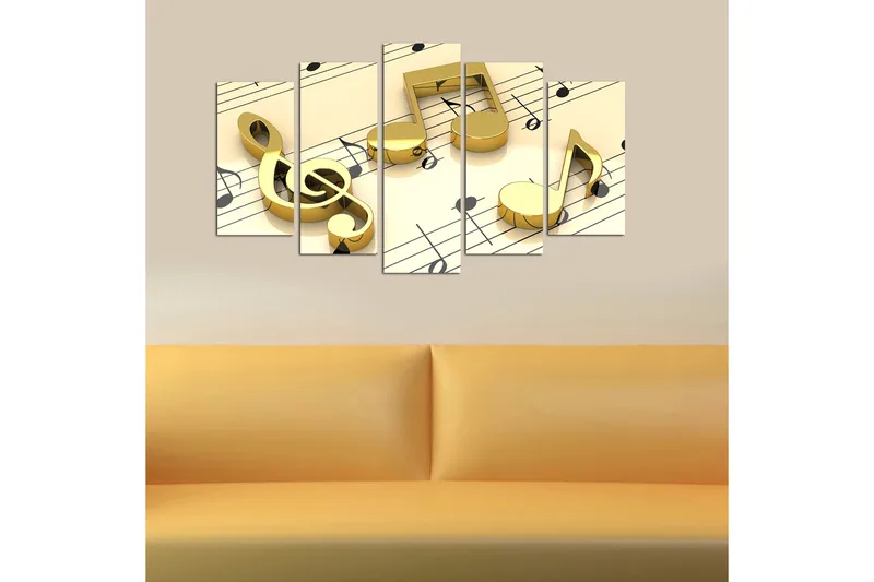 Canvastavla Music 5-pack Flerfärgad - 20x60 cm - Inredning - Tavlor & posters - Canvastavla